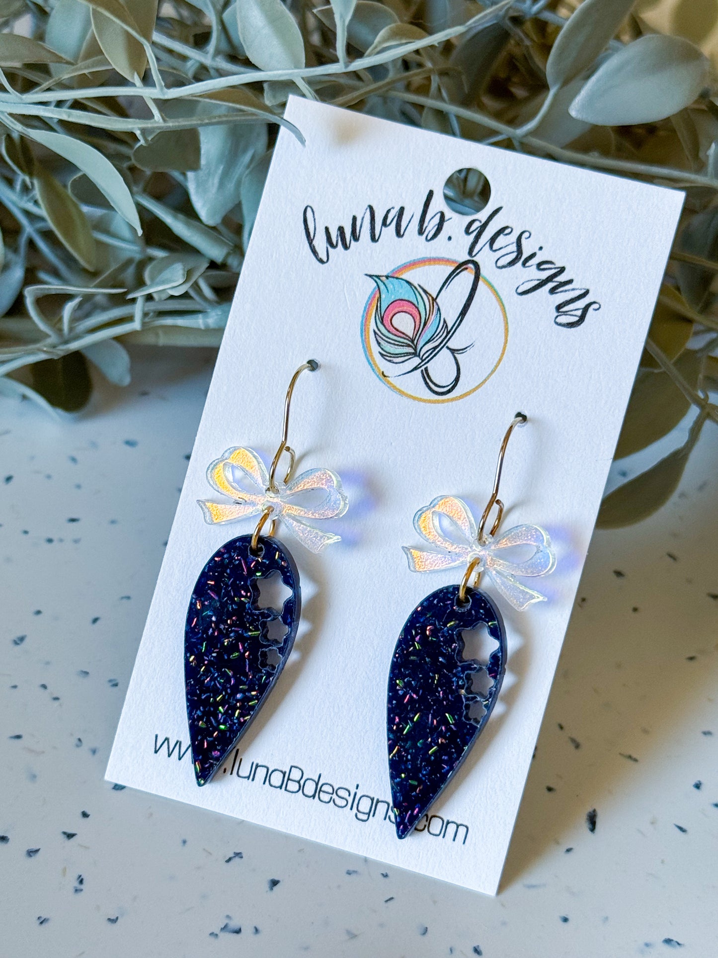 New Year’s Drops: Navy Drops w/ Star Cutouts