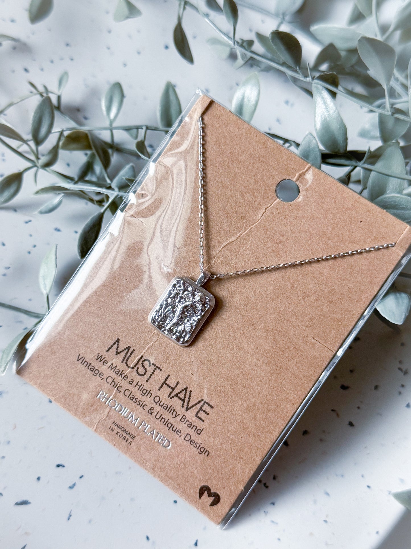 Seahorse Necklace - Rhodium Plated (16”)