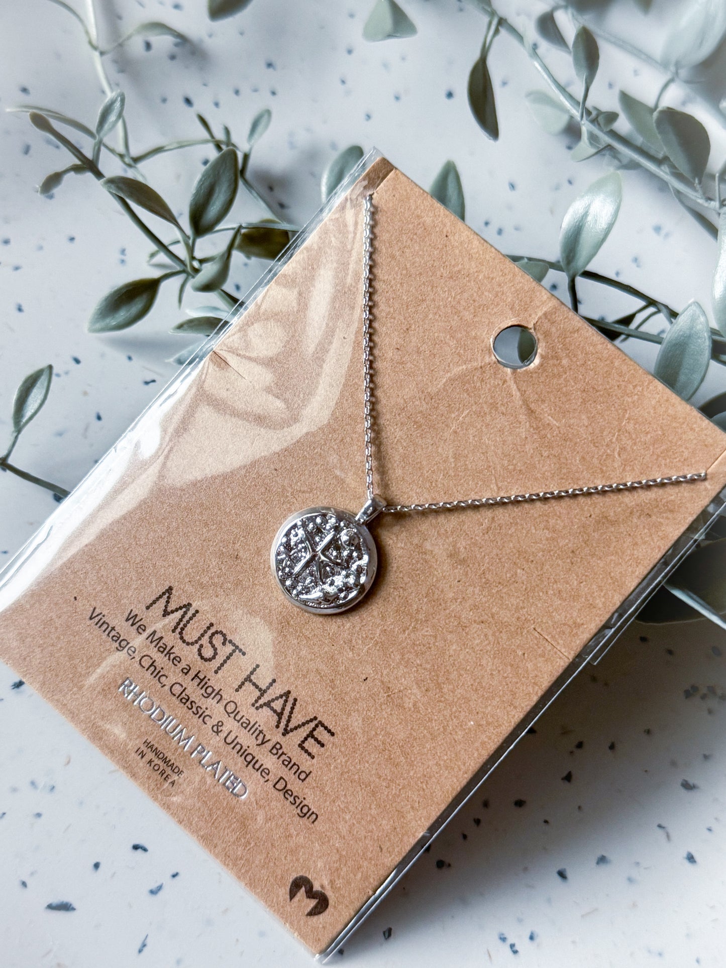 Starfish Necklace - Rhodium Plated (16”)