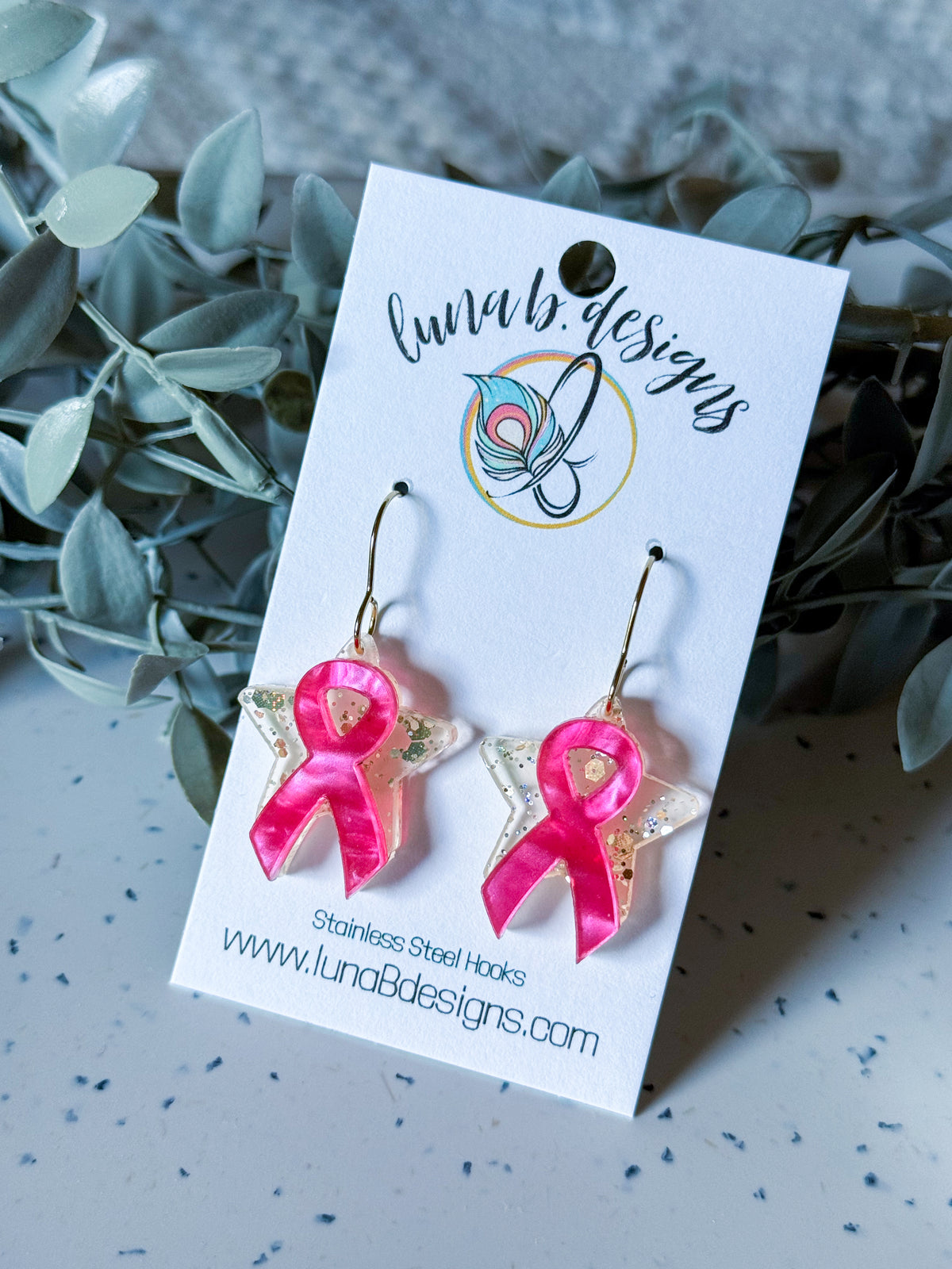 Everyday: Pink Ribbon w/ Star Background