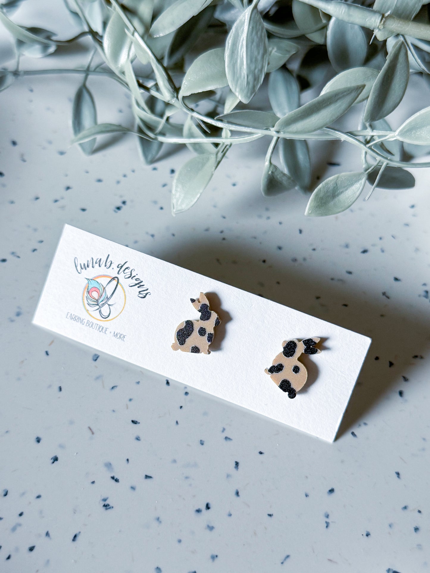 Spring & Easter: Animal Print Bunny Studs