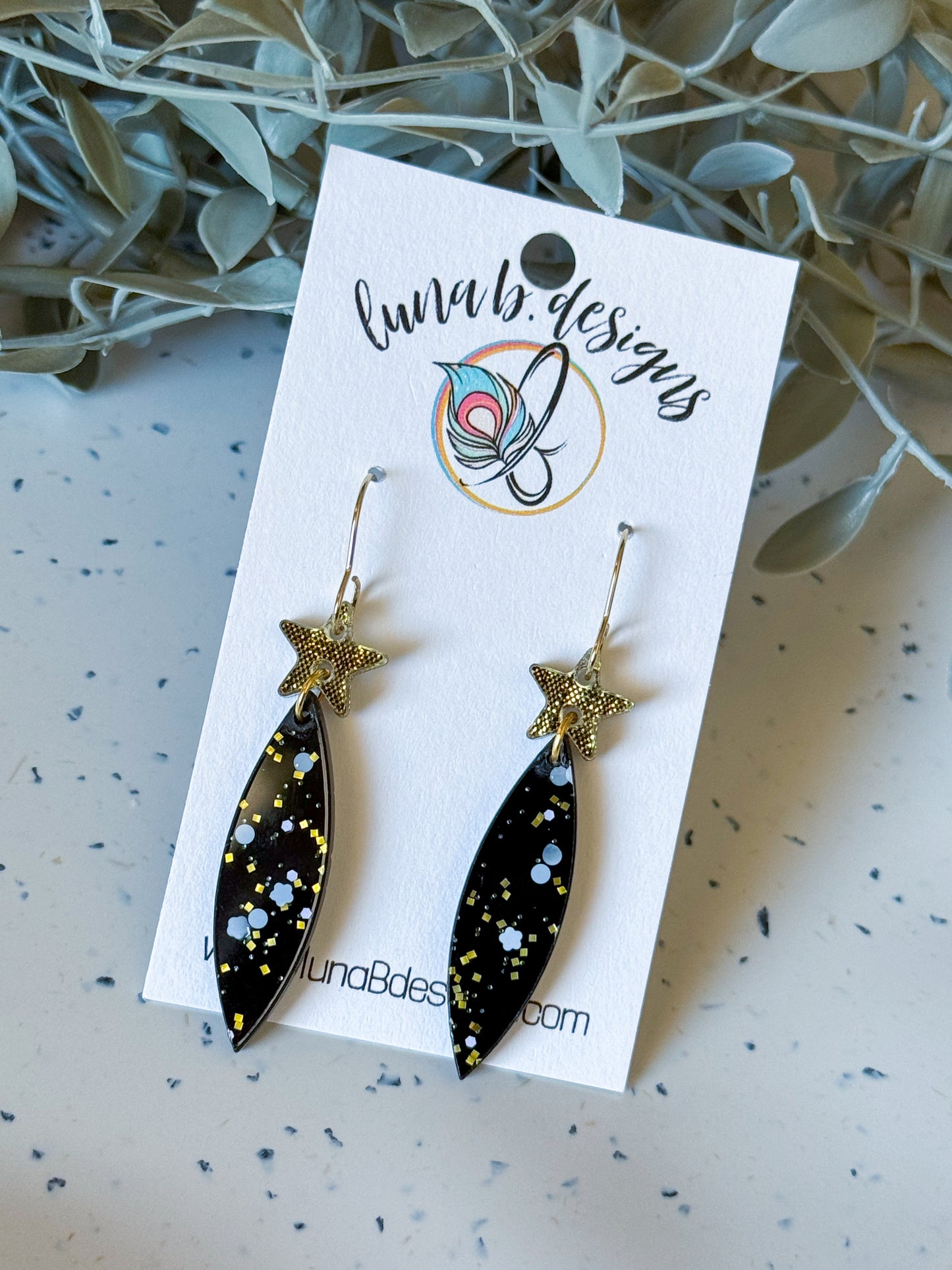 New Year’s Drops: Black Drops w/ Silver & Gold Glitter
