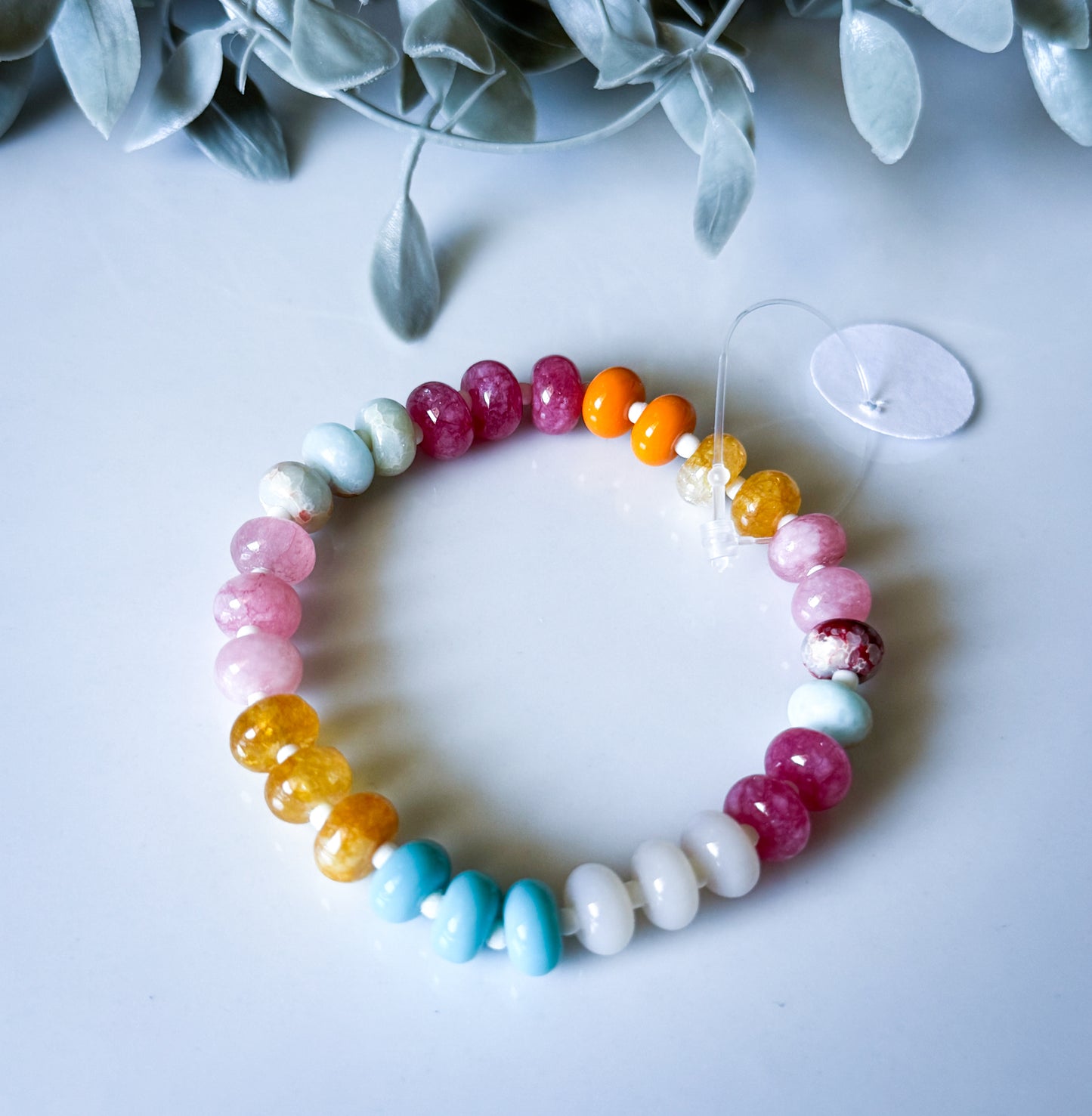 Candy Stone Beaded Bracelet - Pink