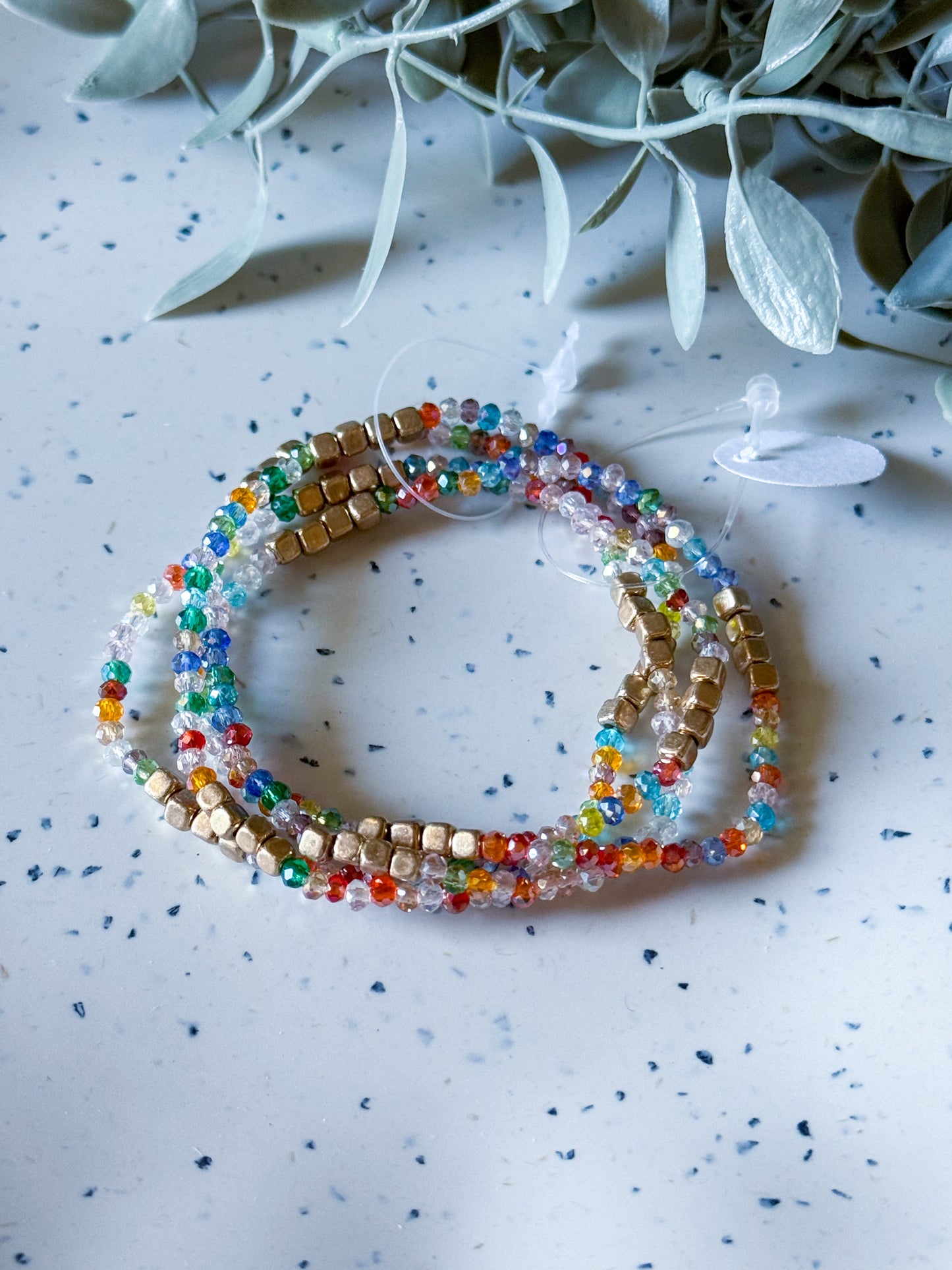 Beaded Bracelet Set - Multi/Gold