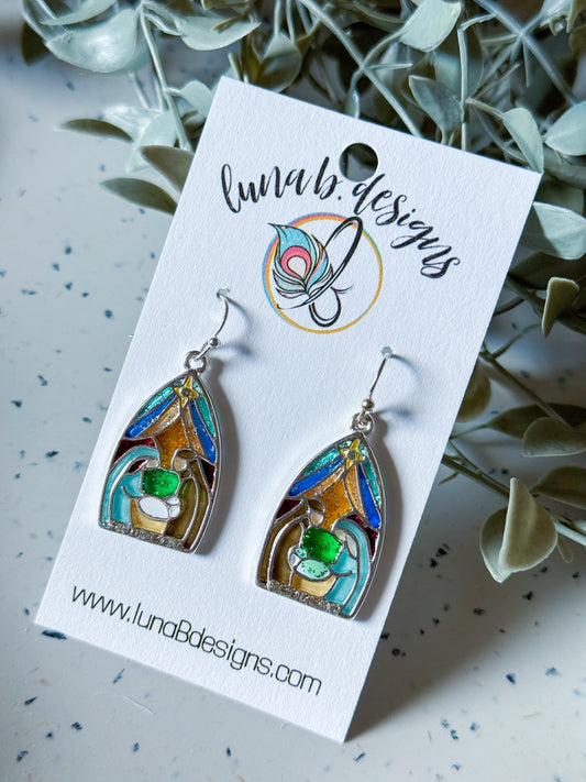 Christmas: Stained Glass Nativity (Silver)