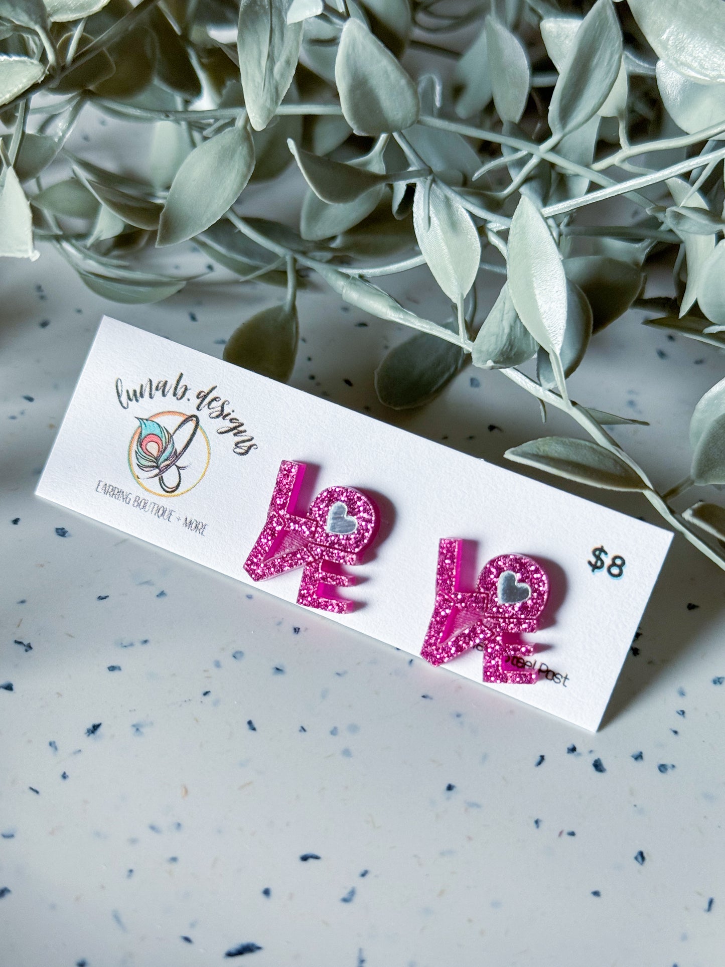 Valentine: LOVE Studs