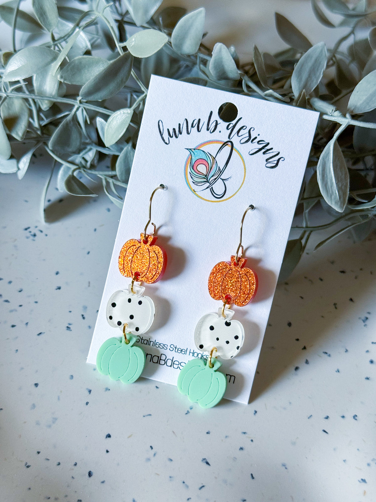 FALLoween: Teal-Polka Pumpkins