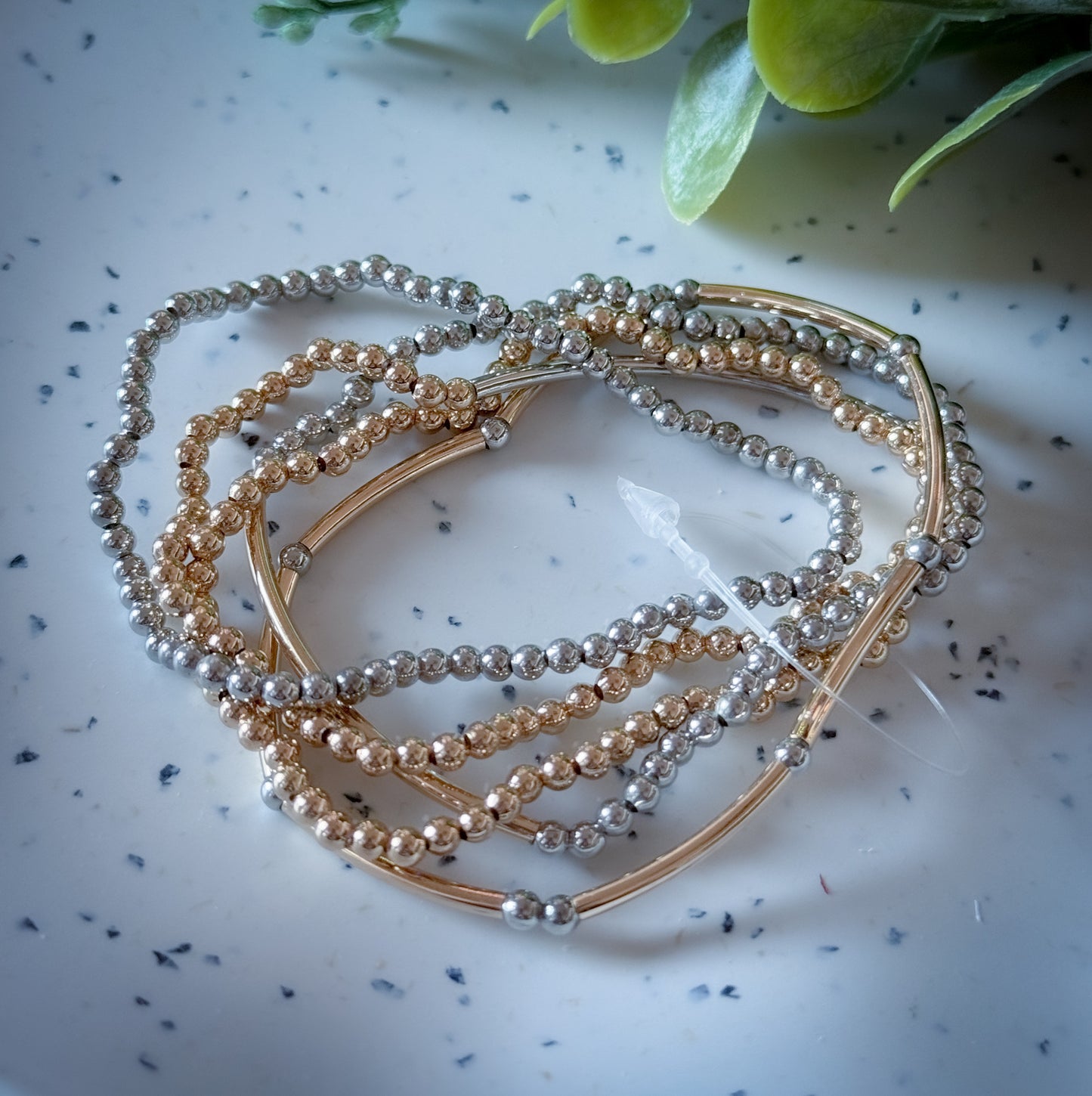 Two Tone Bracelets w/ Tube Beads