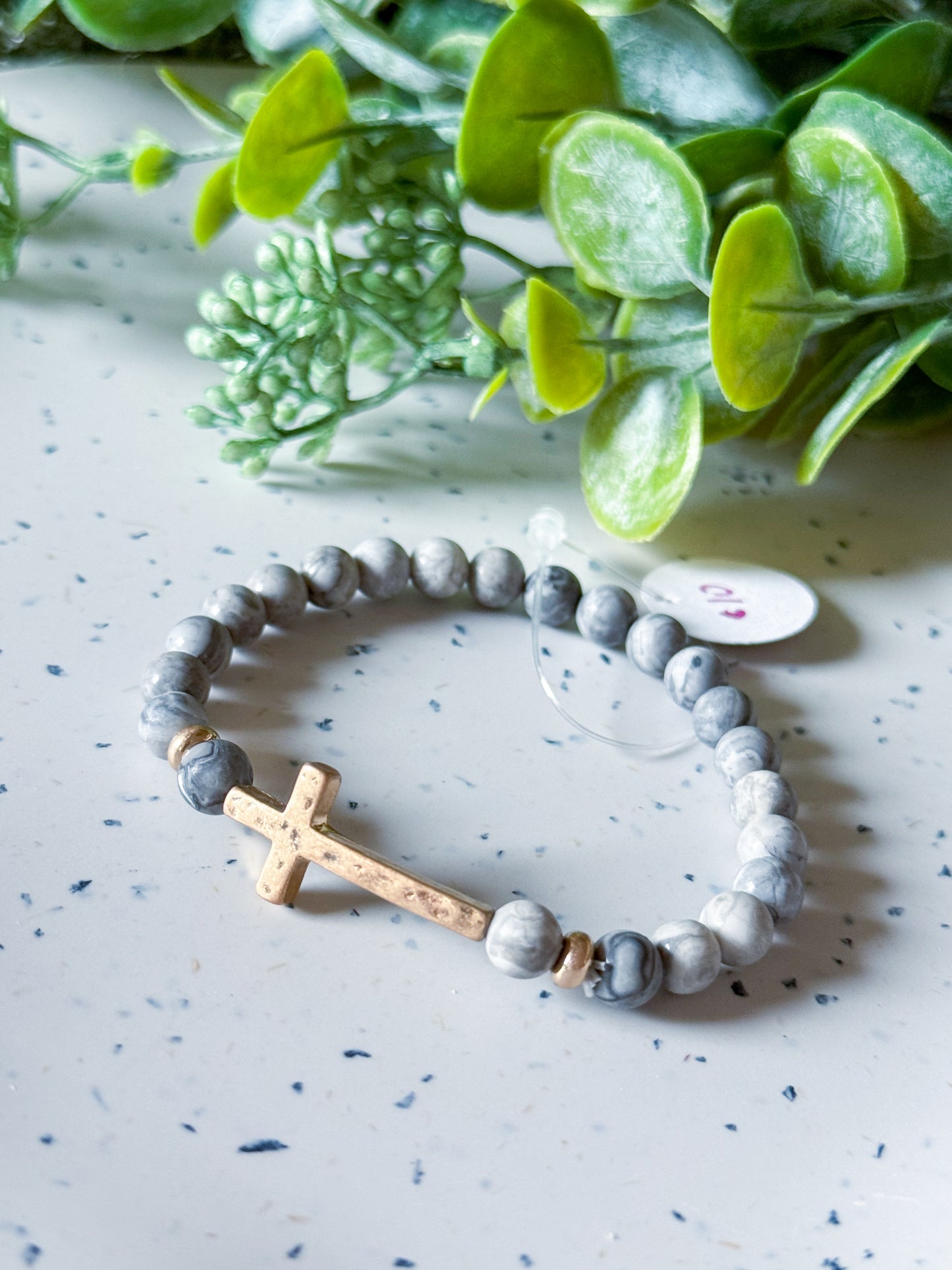 Cross Bracelet - Jet/Gold