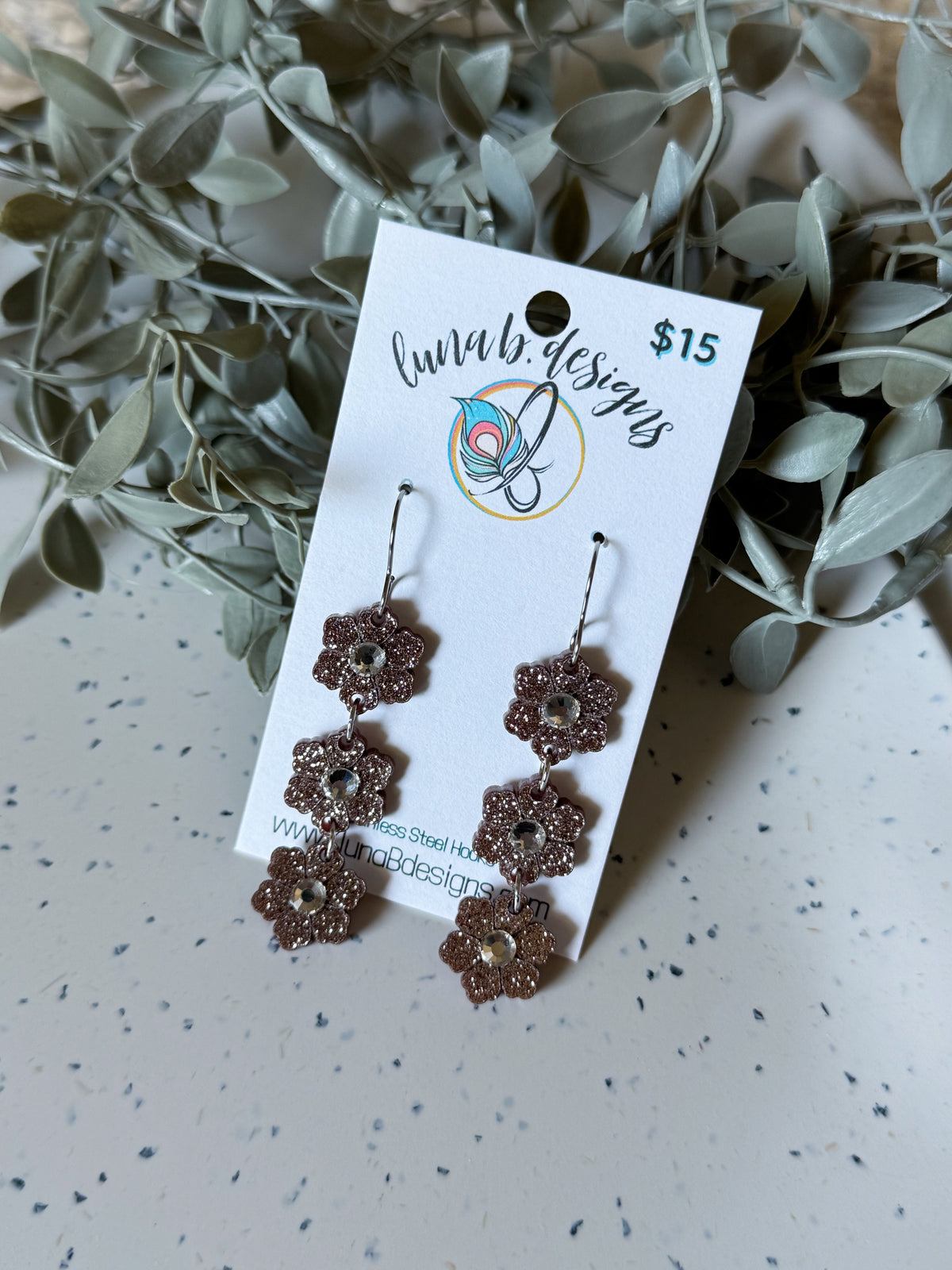FALLoween: 3-Tier Brown Shimmer Flowers