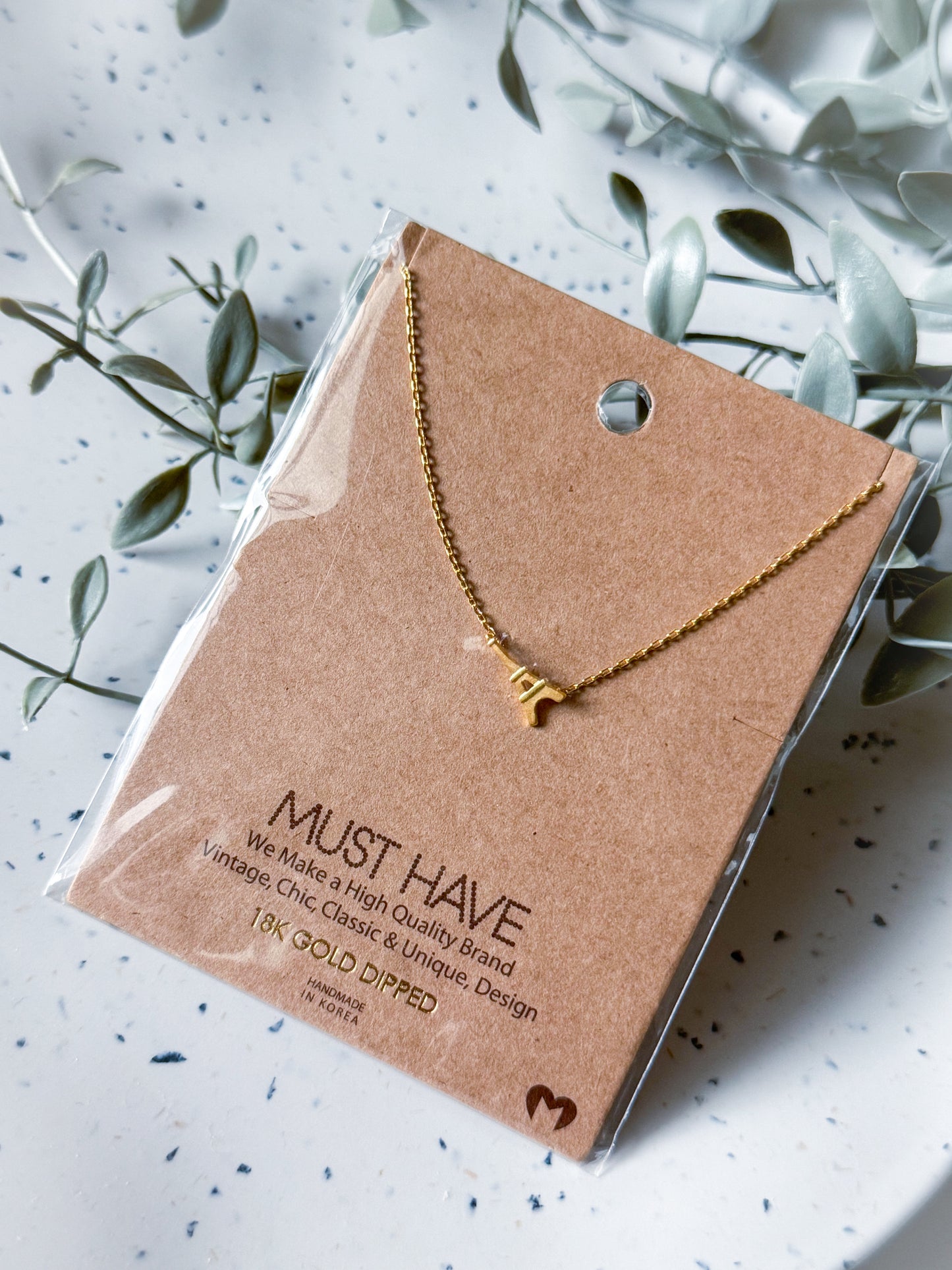 Eiffel Tower Necklace - Gold Dipped (16”)
