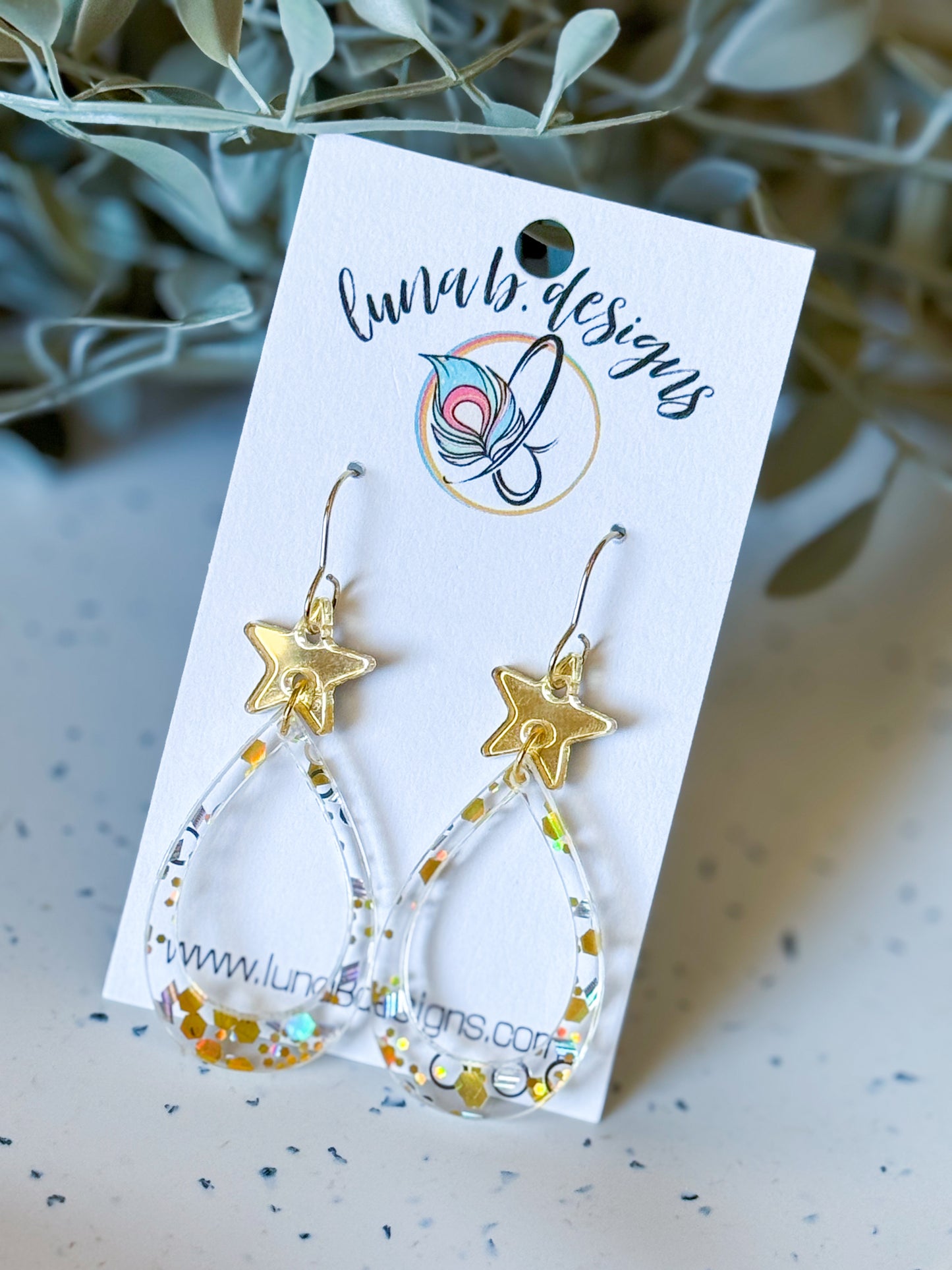 New Year’s Drops: Clear w/ Gold & Silver Glitter Drops