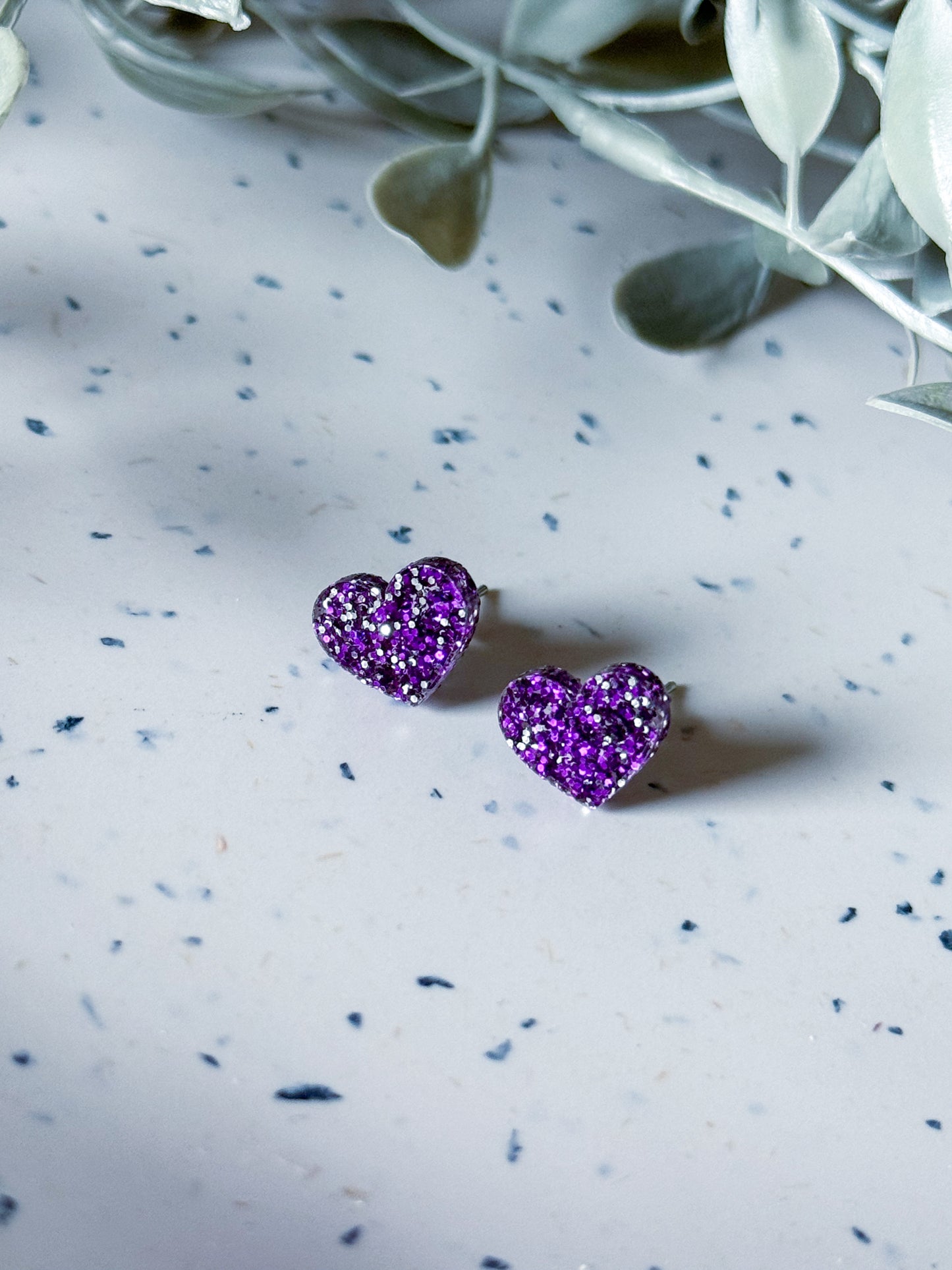 Valentine: Heart Studs (Purple)