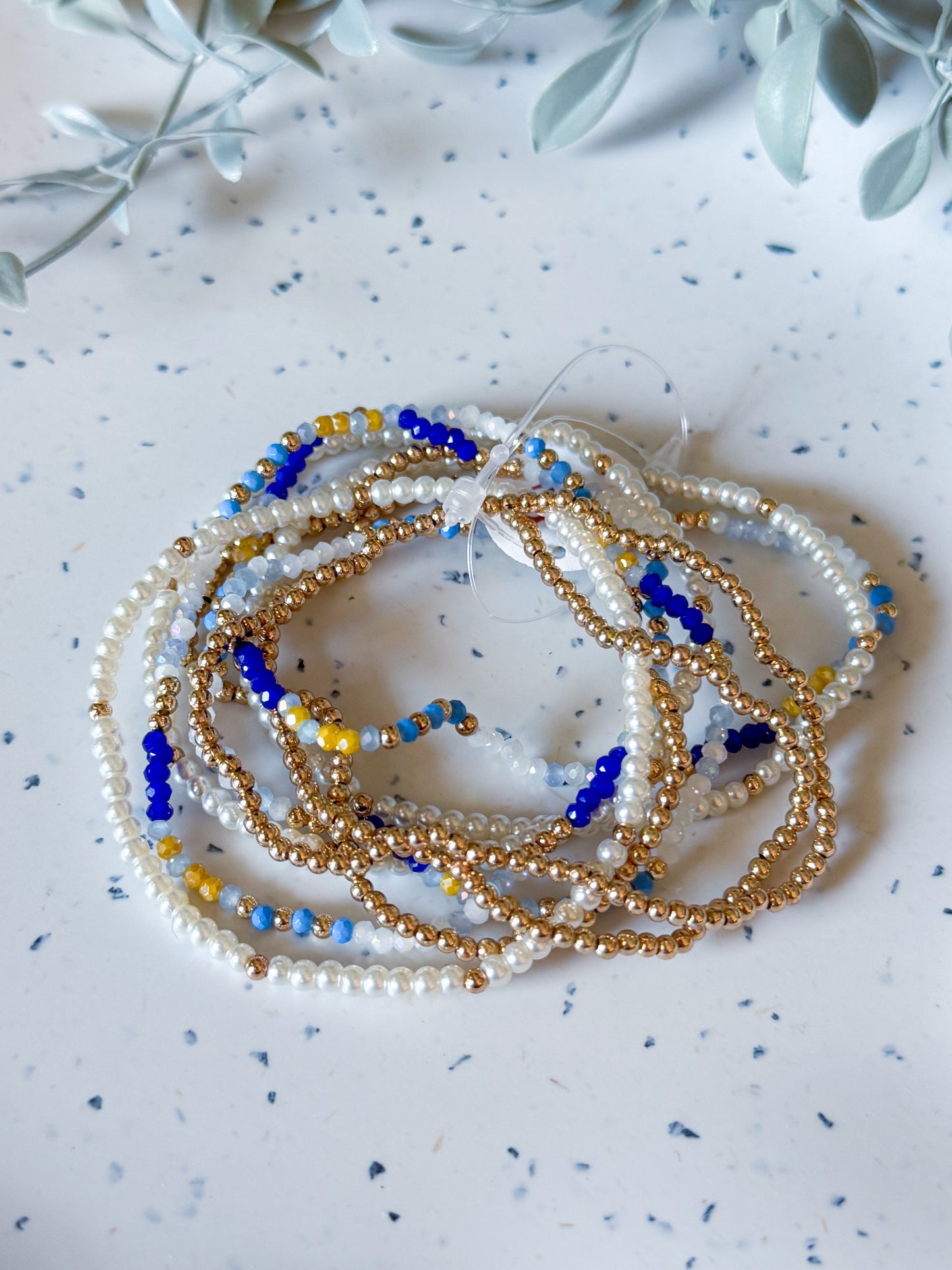 Bracelet Set- Multi/Pearl/Gold