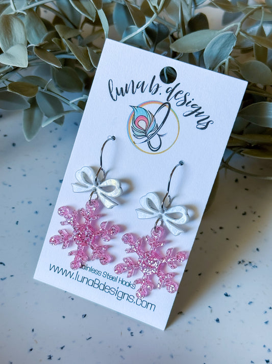 Christmas Collection: Pink Snowflake w/ Bow