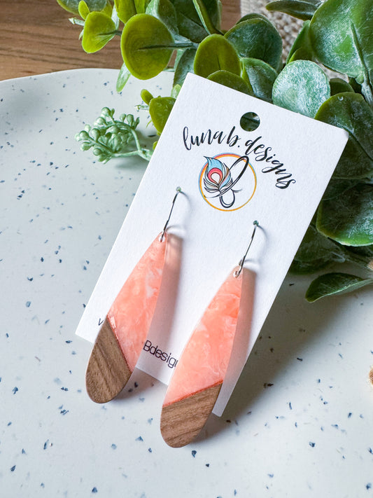 Summer: Wood/Resin Drops (Peach)