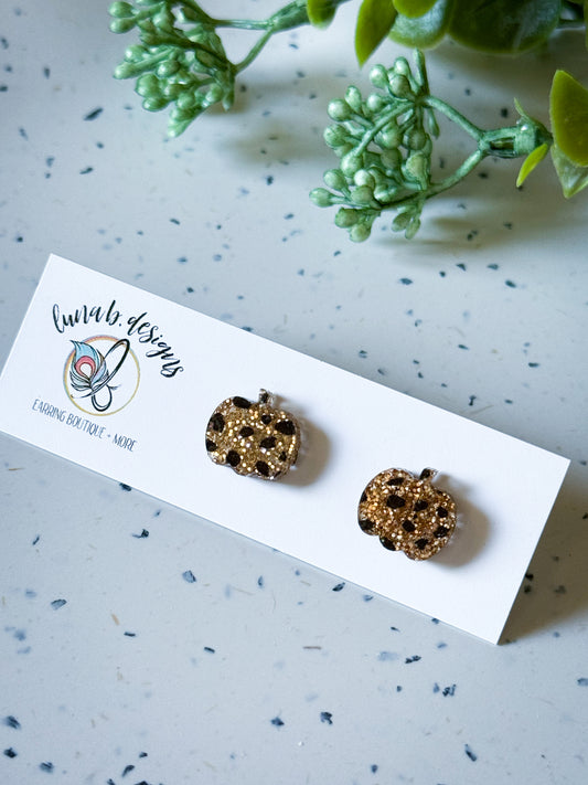 FALLoween: Pumpkin Studs - Leopard Acrylic