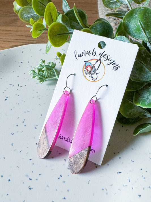 Summer: Wood/Resin Drops (Pink)