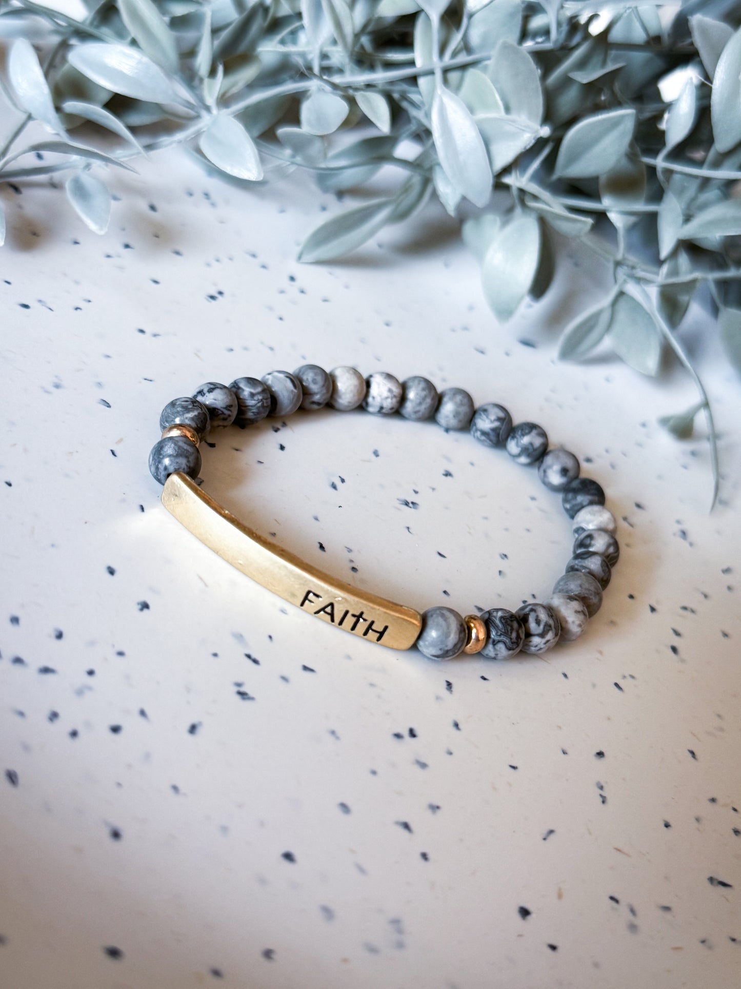 Faith Bracelet - Jet/Gold