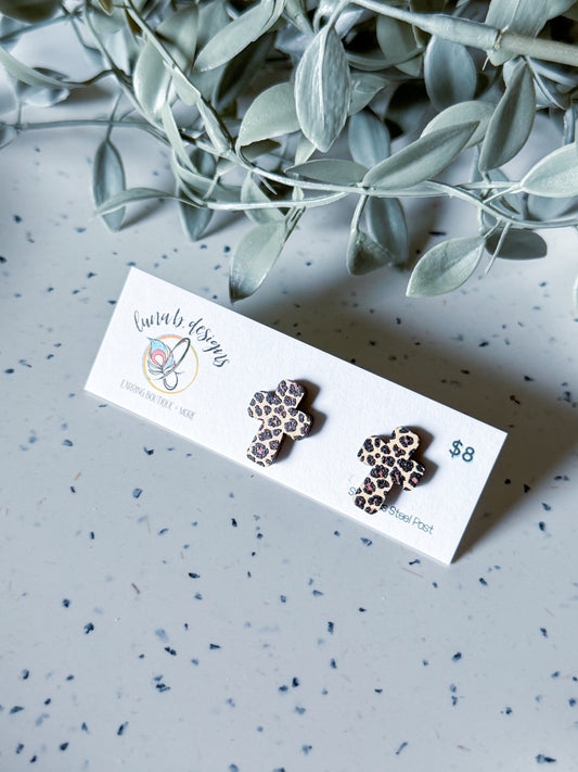 Spring & Easter: Leopard Cross Studs