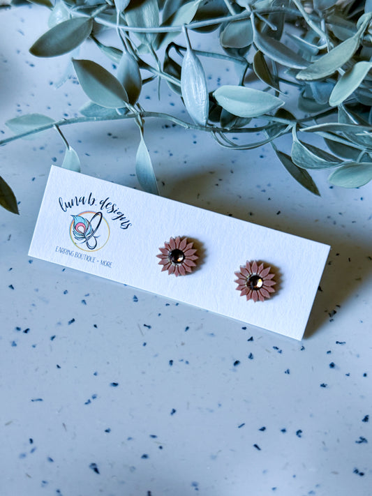 FALLoween Studs: Sunflowers (Brown)