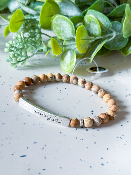 Cross Bracelet - Jasper/Silver