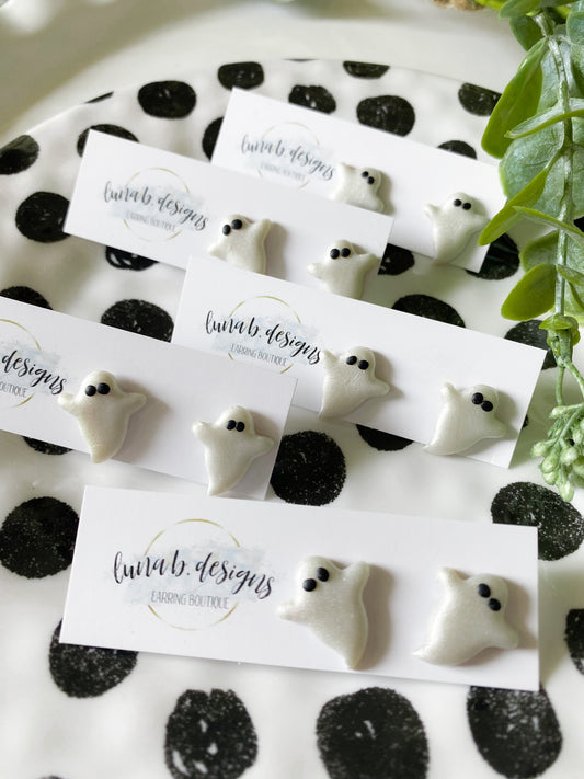 FALLoween: Clay Ghost Studs