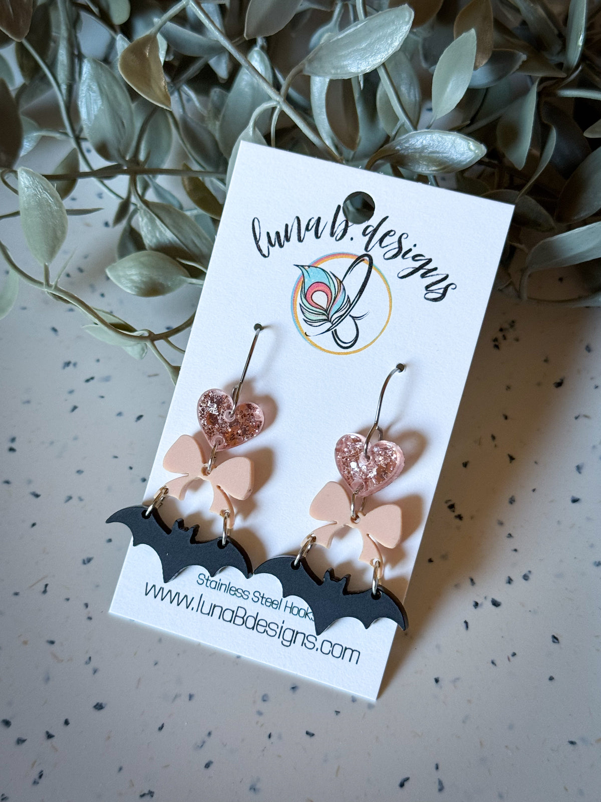 FALLoween: Bat w/ Pale Pink Bow