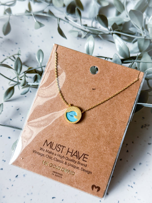 Wave Necklace - Gold Dipped (16”)