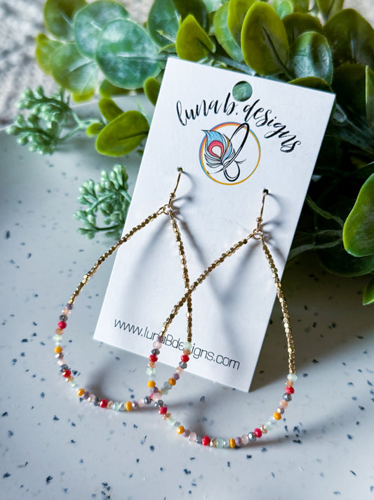 Seed Bead Teardrops - Gold/Multi