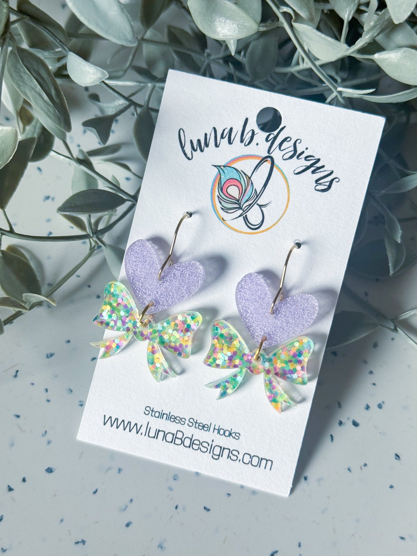 Valentine: Purple Heart w/ Multi Bow