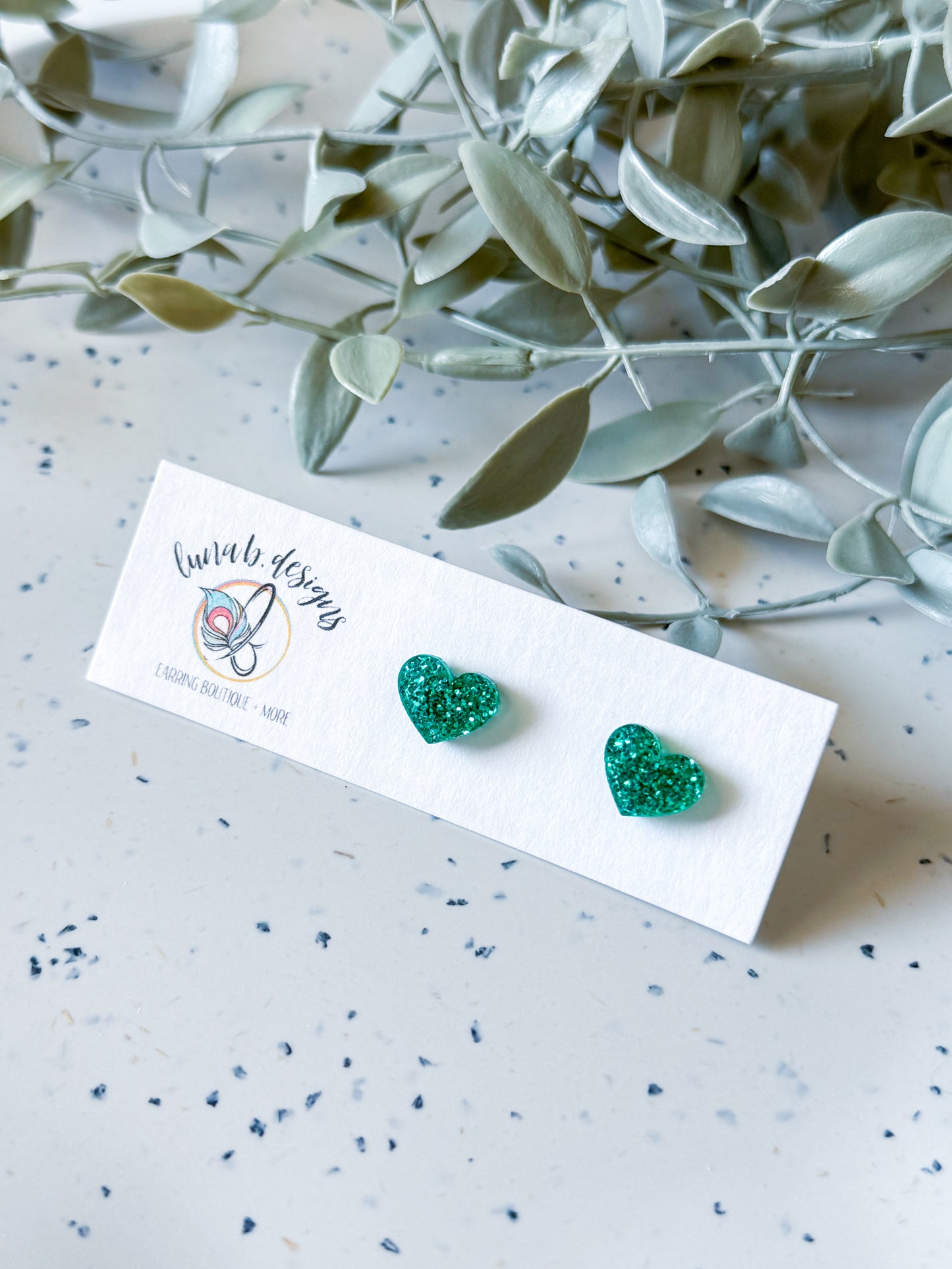 Valentine: Heart Studs (Teal)