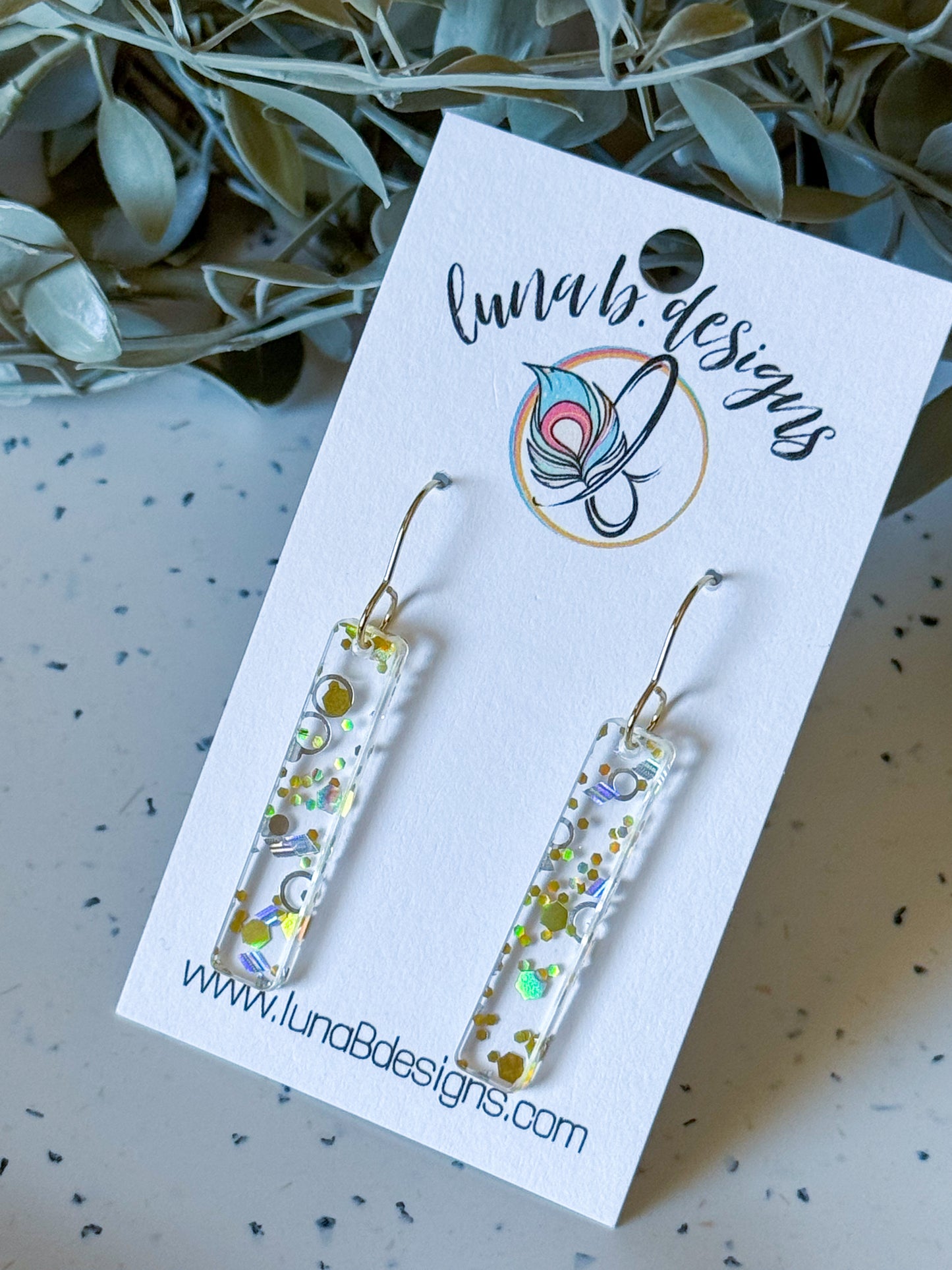 New Year’s Drops: Clear w/ Gold & Silver Glitter Drops