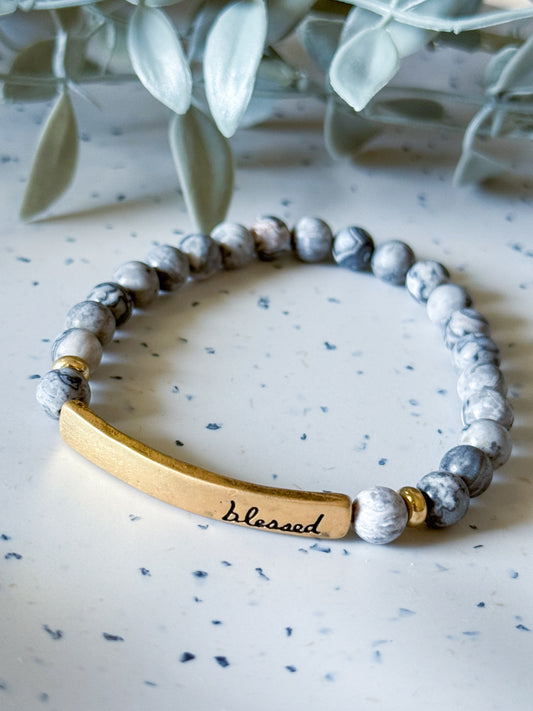 Cross Bracelet - Jet/Gold