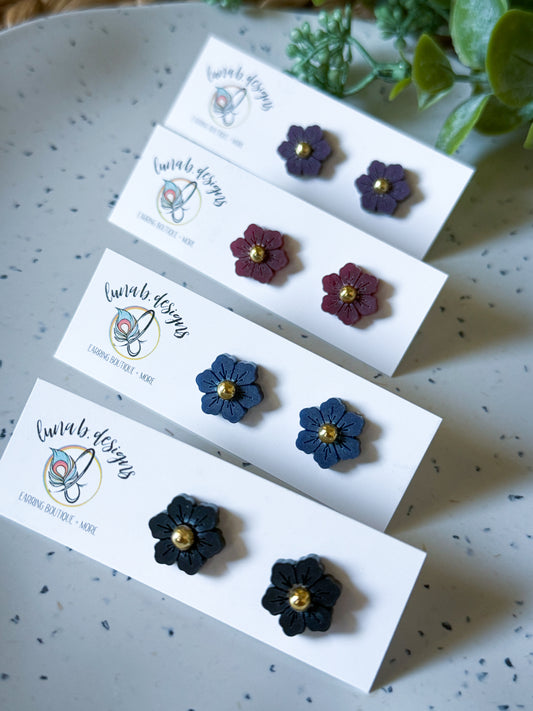 Fall: Flower Studs with Gold Accent