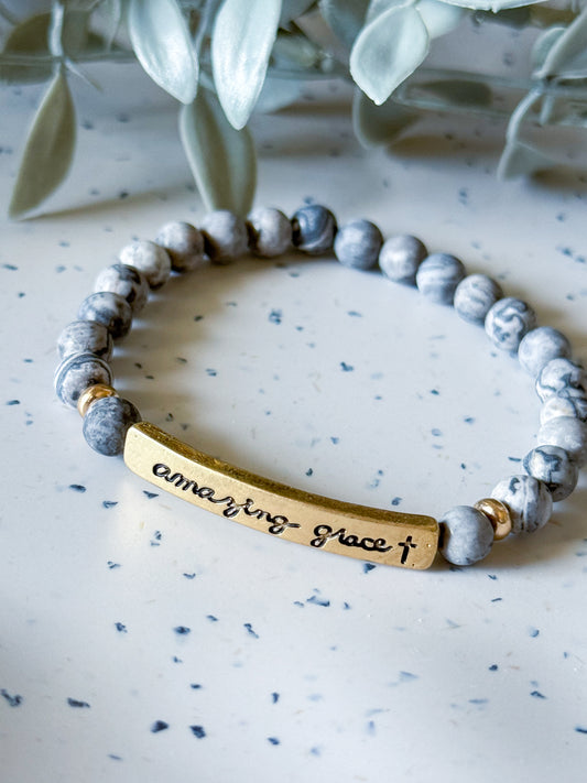Cross Bracelet - Jet/Gold