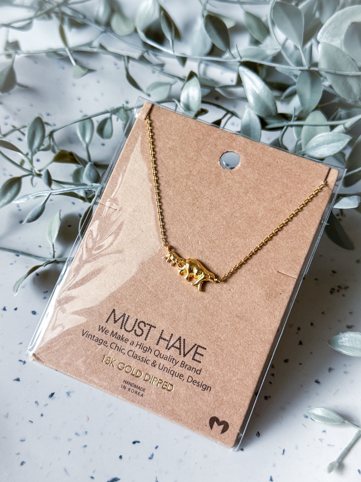 Bear Necklace - Gold Dipped (16”)