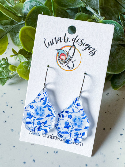 Blue+White Floral Drops