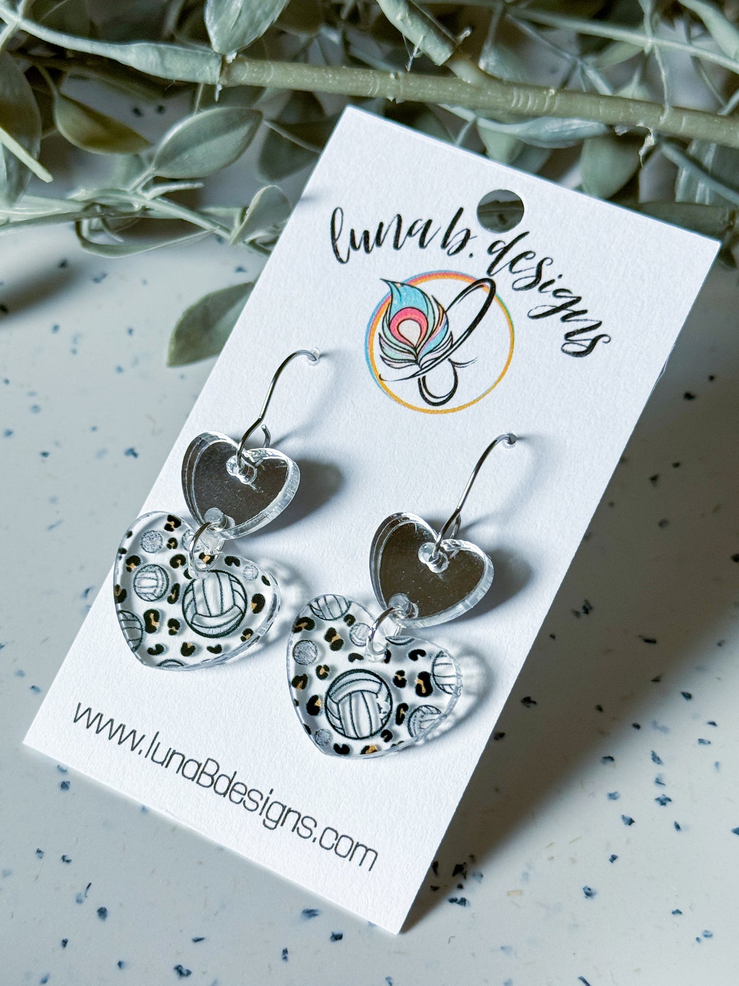 Game Day Leopard Hearts: Volleyball