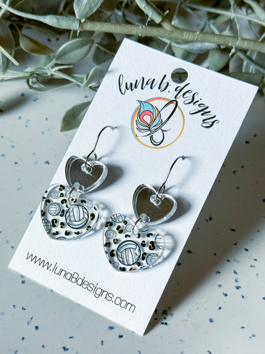 Game Day Leopard Hearts: Volleyball
