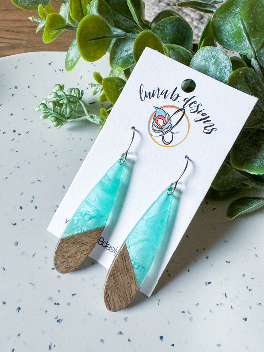 Summer: Wood/Resin Drops (Teal)