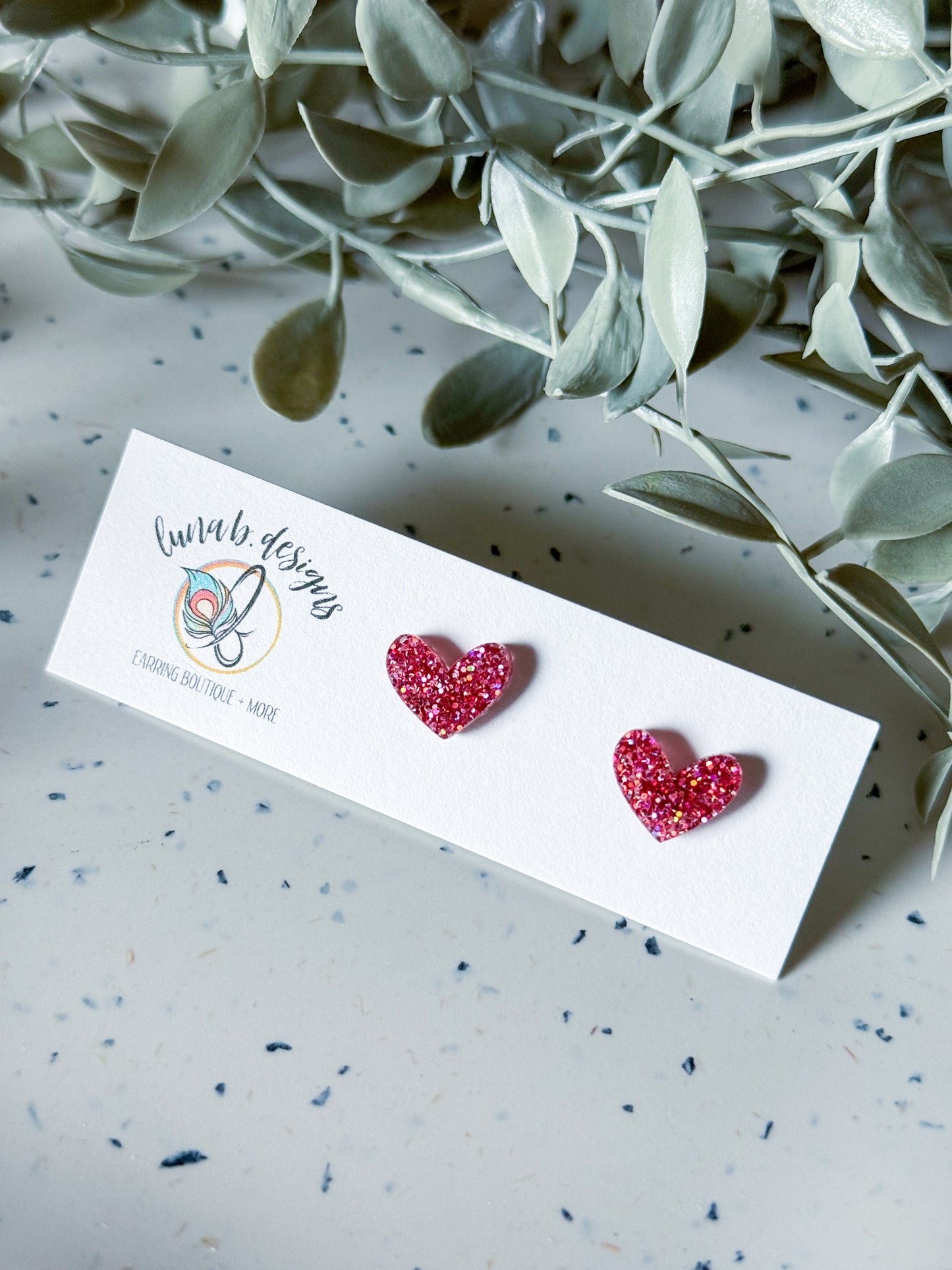 Valentine: Heart Studs (Pink)