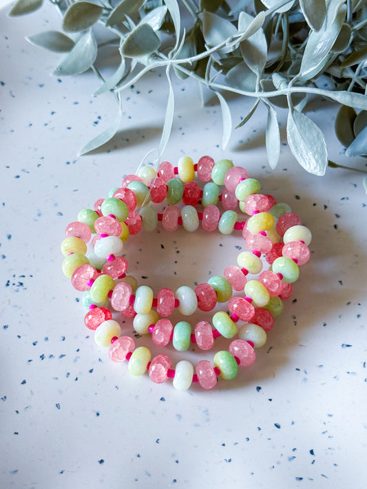 Cracked Stone Beaded Bracelets - Multi
