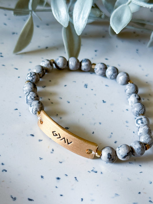 Cross Bracelet - Jet/Gold