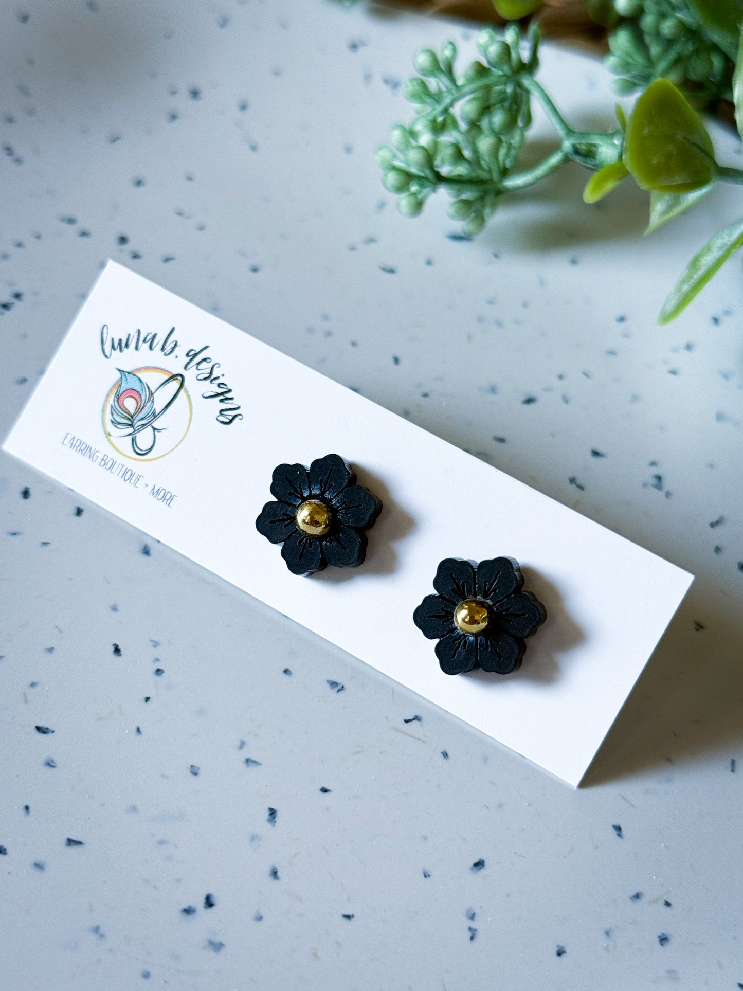 Fall: Flower Studs with Gold Accent