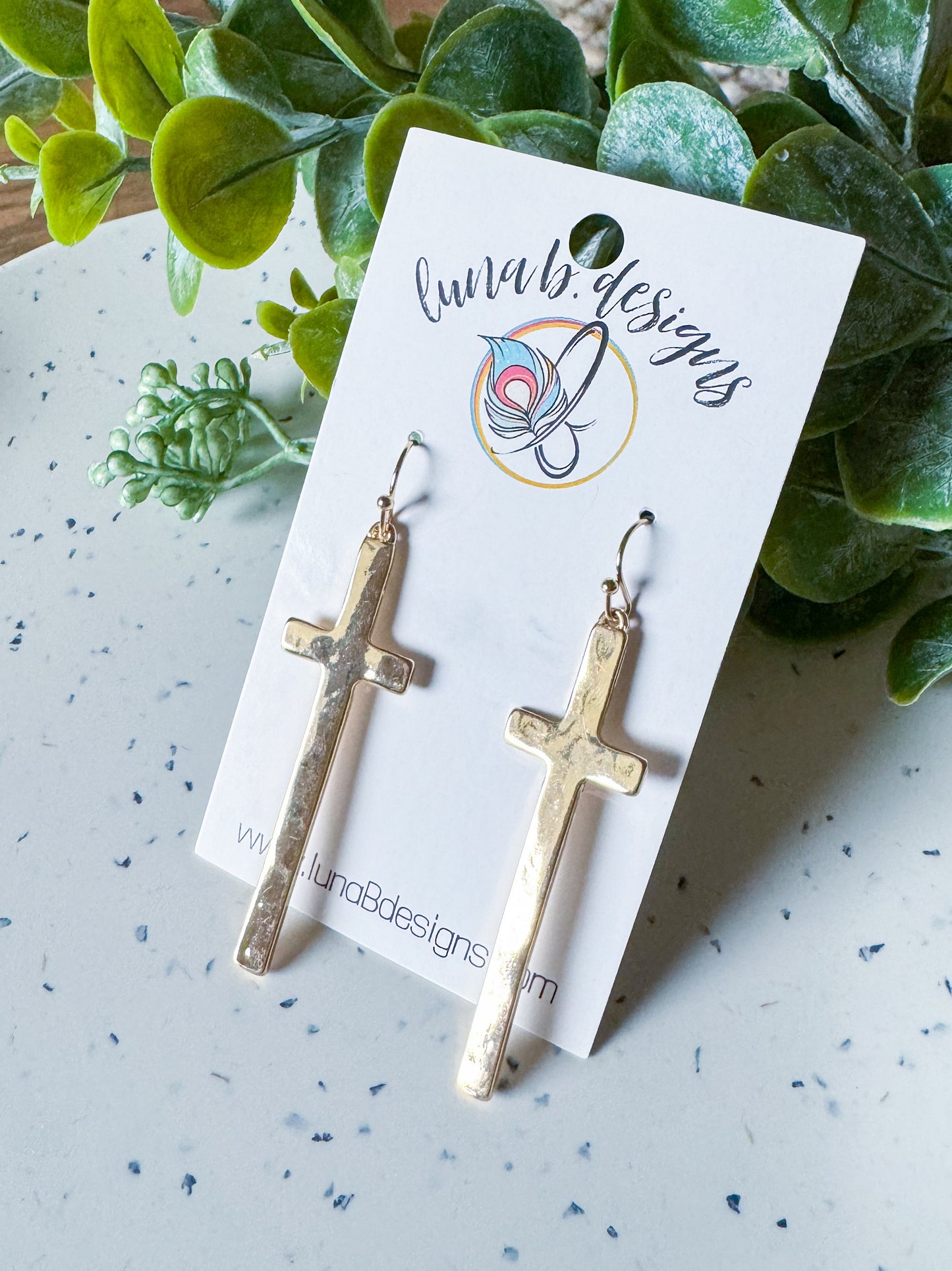 Metal Cross - Worn Gold