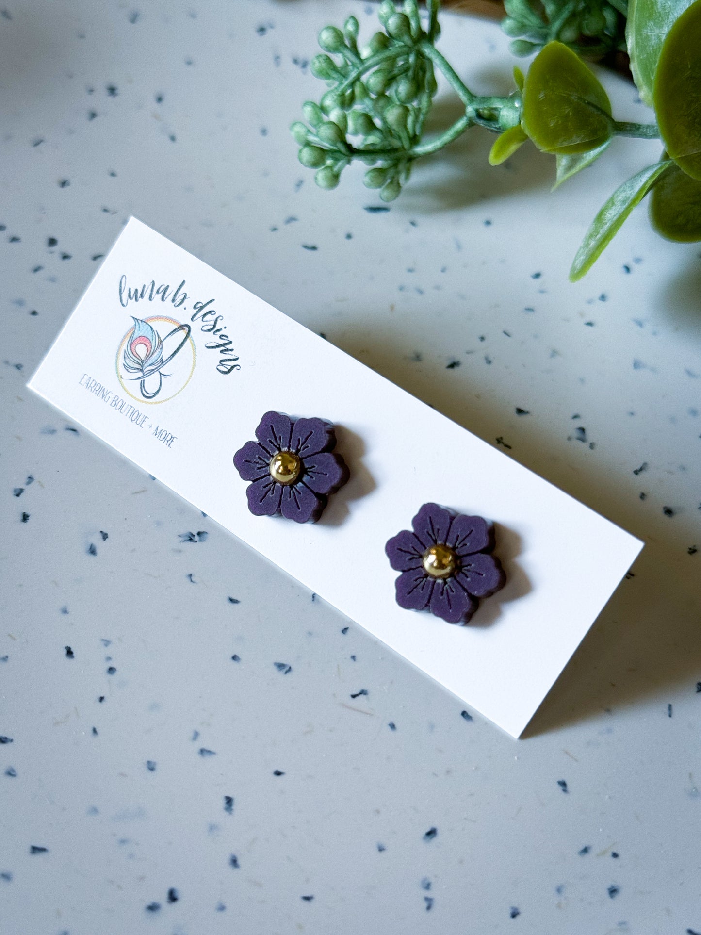 Fall: Flower Studs with Gold Accent