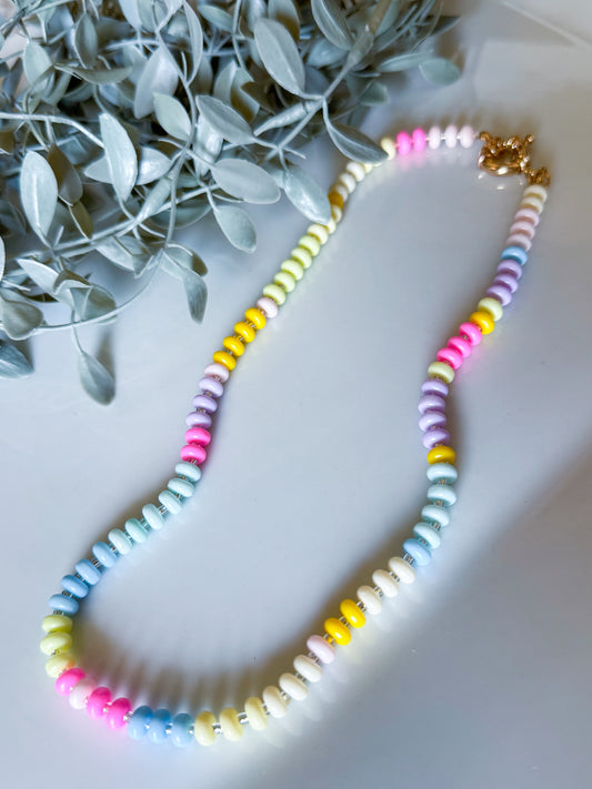 Beaded Necklace with Toggle Clasp - Bright Multi (Copy)