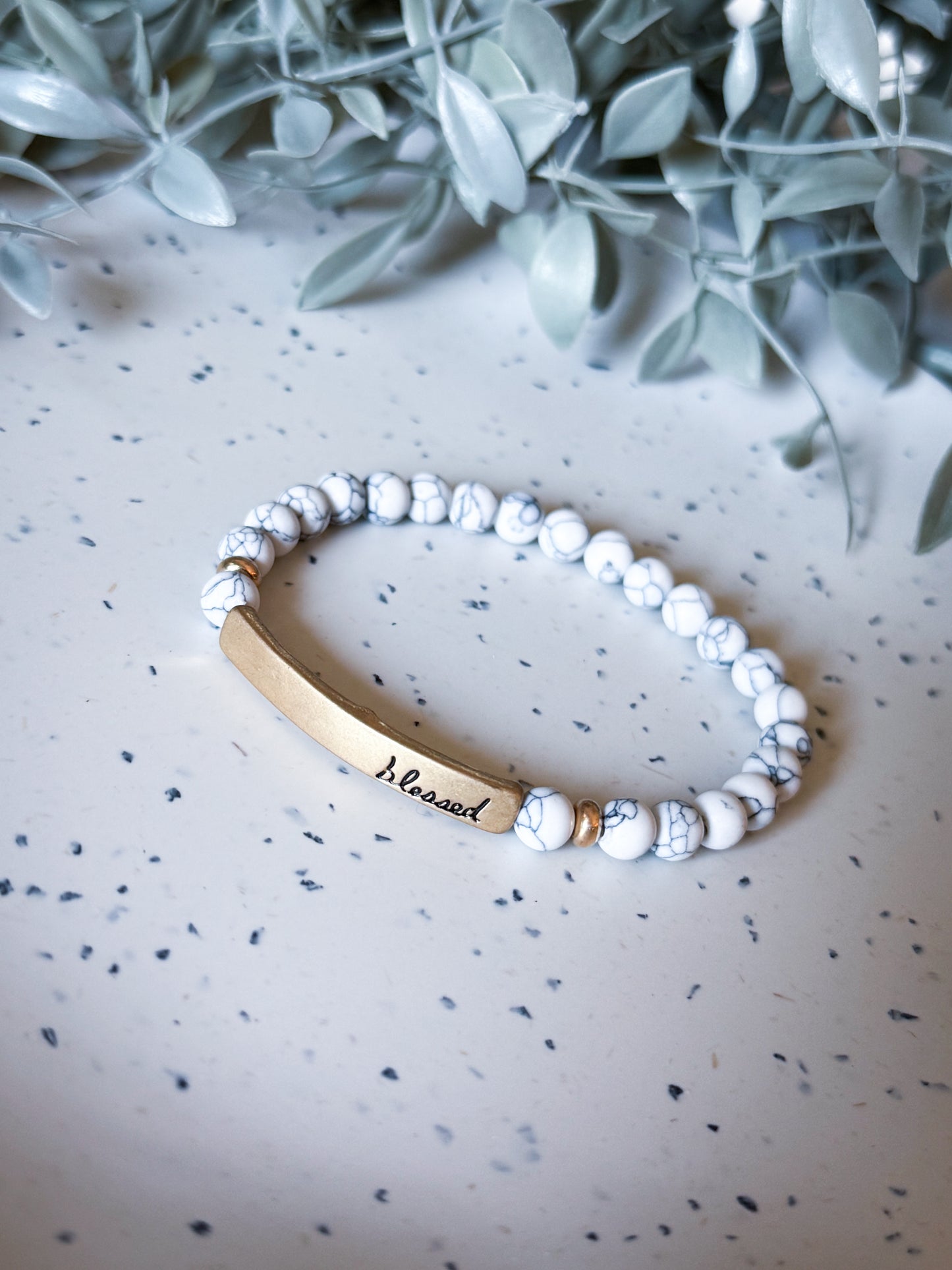 Blessed Bracelet - Howlite/Gold