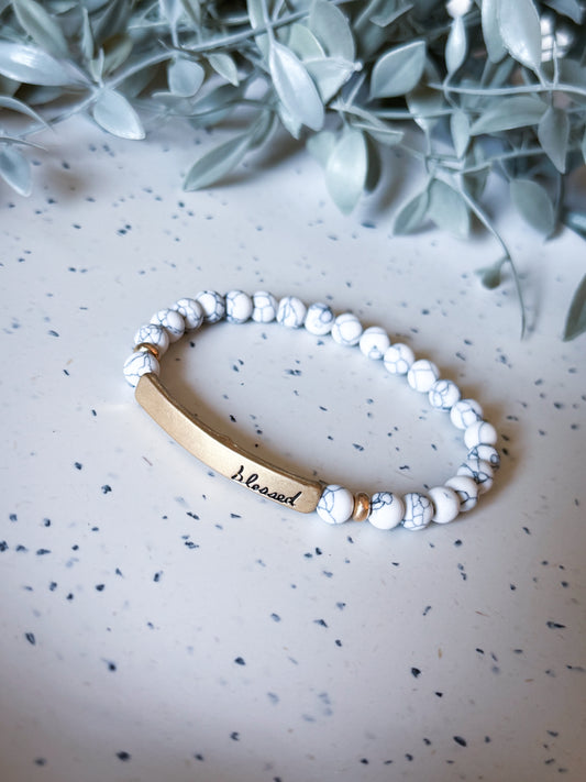 Blessed Bracelet - Howlite/Gold